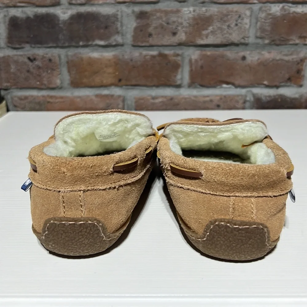 NEW Vineyard Vines Suede Slip-on Moccasins Sheepskin Tan